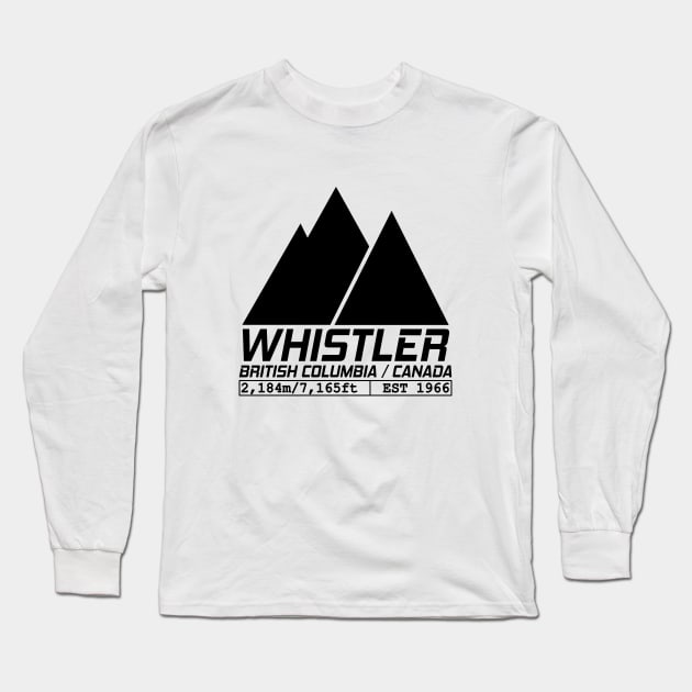 Ski Whistler British Columbia Canada Skiing and Snowboarding Long Sleeve T-Shirt by ChrisWilson